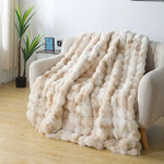 Bubble Fleece Throw Blanket – Ultra Soft Rabbit Fur, Cozy Fluffy Blanket for Couch & Bed – Perfect Gift for Mom